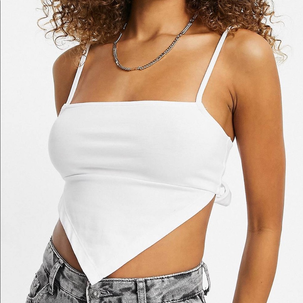 ASOS White tie back Crop Top